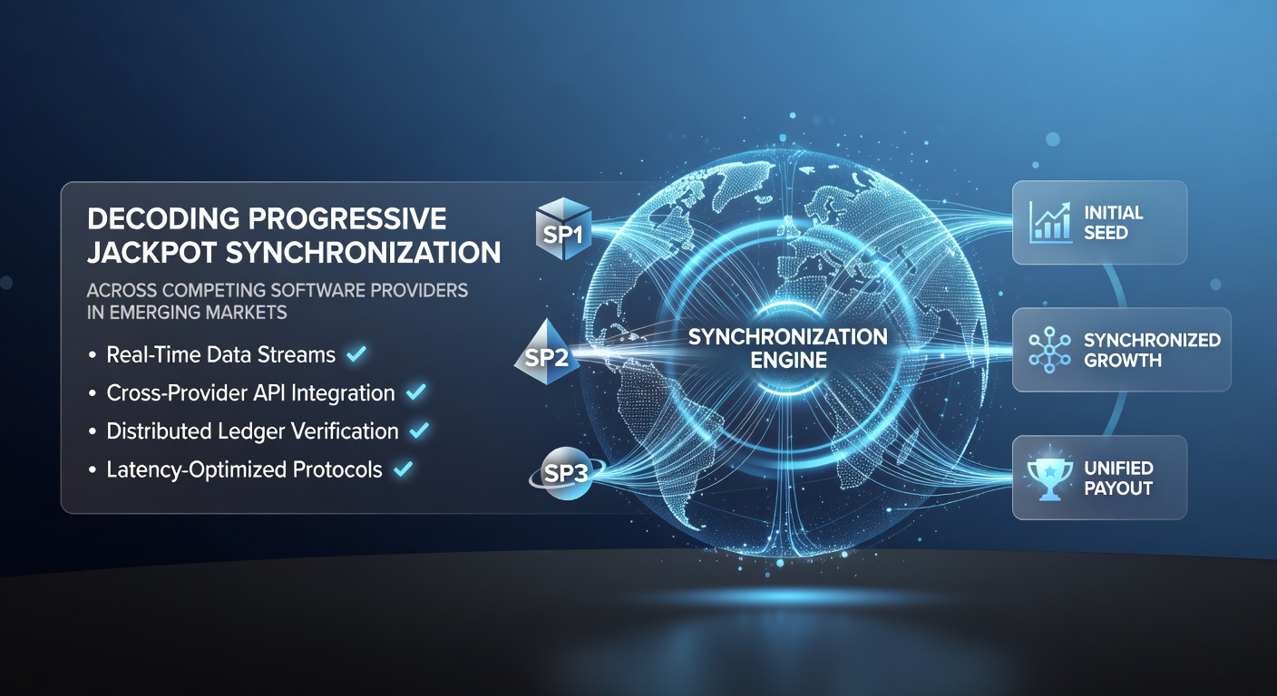 Technical architecture showing API connections and data flow between rival casino software providers for shared progressive jackpots