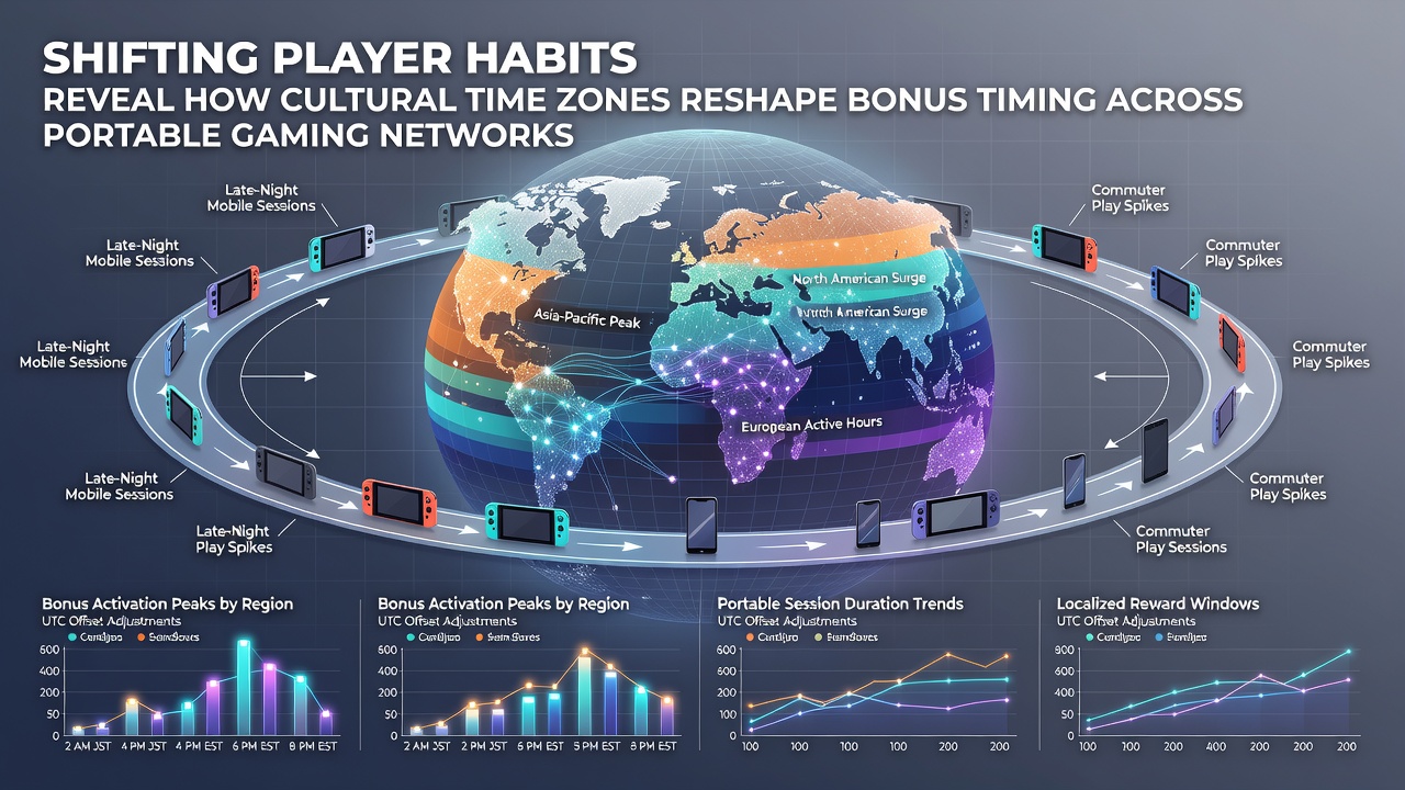 Dashboard analytics displaying player activity heatmaps segmented by cultural time zones and bonus claim rates