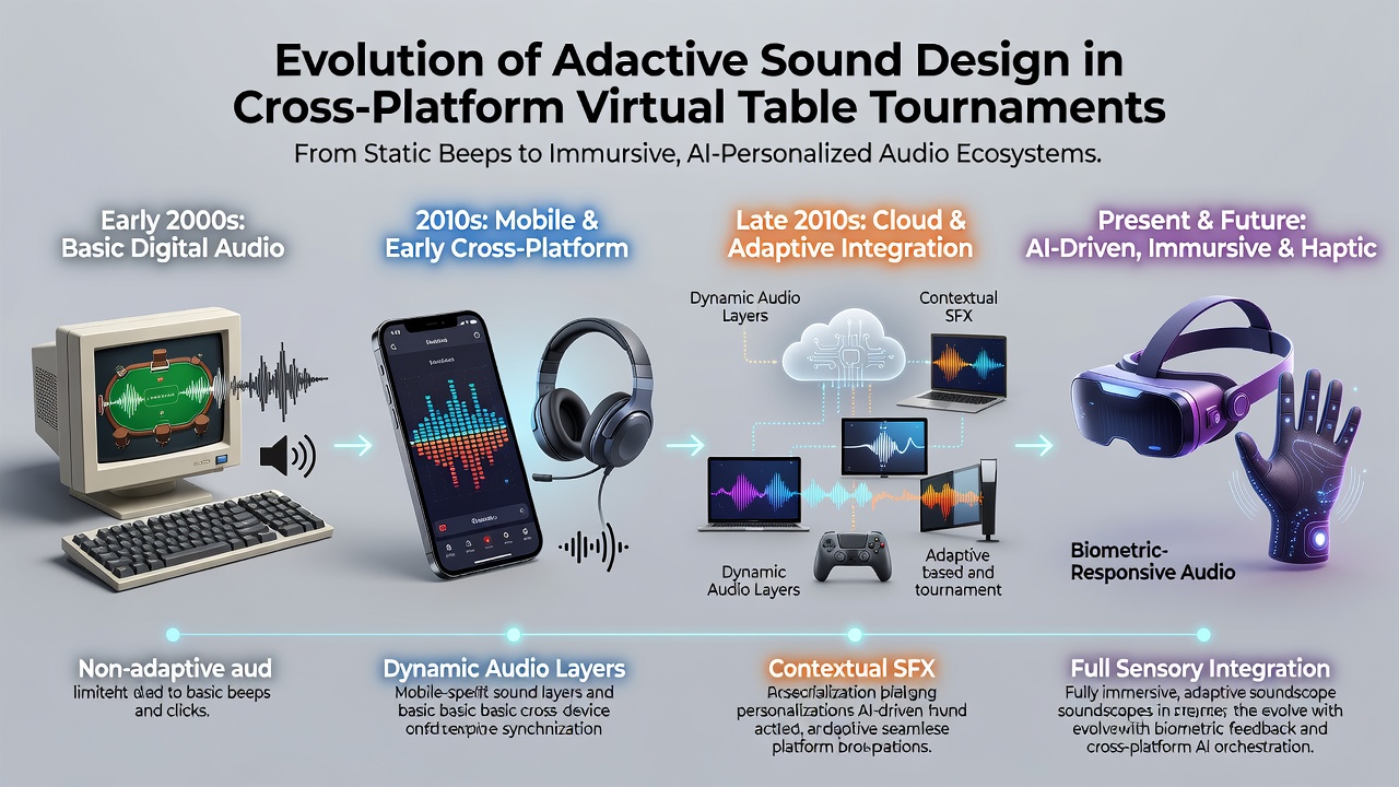 Modern cross-platform tournament screen displaying synchronized audio settings and adaptive effects during a live virtual final table